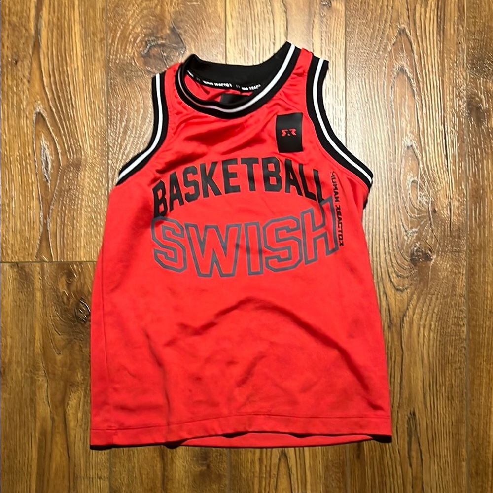Red and Black Basketball Jersey with Bold Lettering